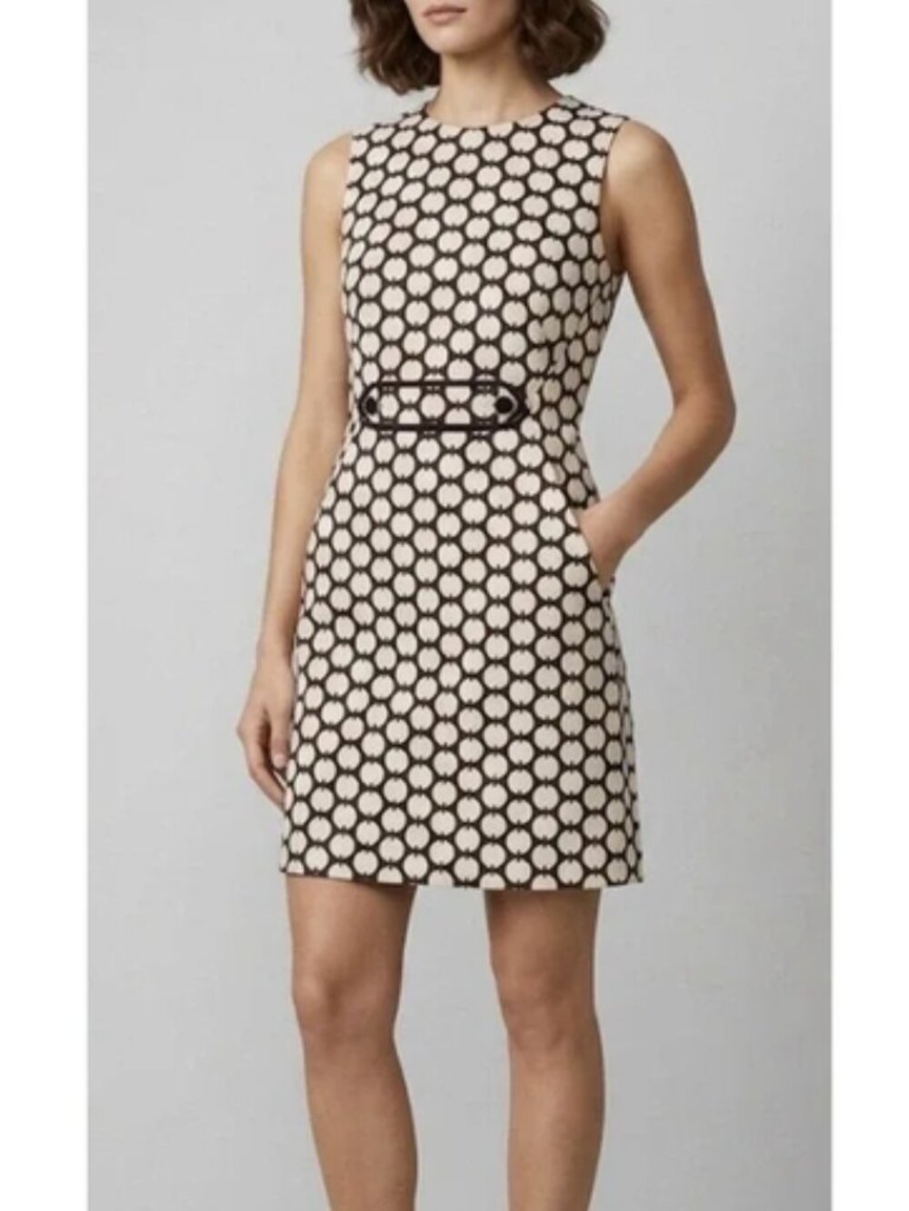 Tory Burch Brown Polka-Dot Sheath Dress  SZ 6